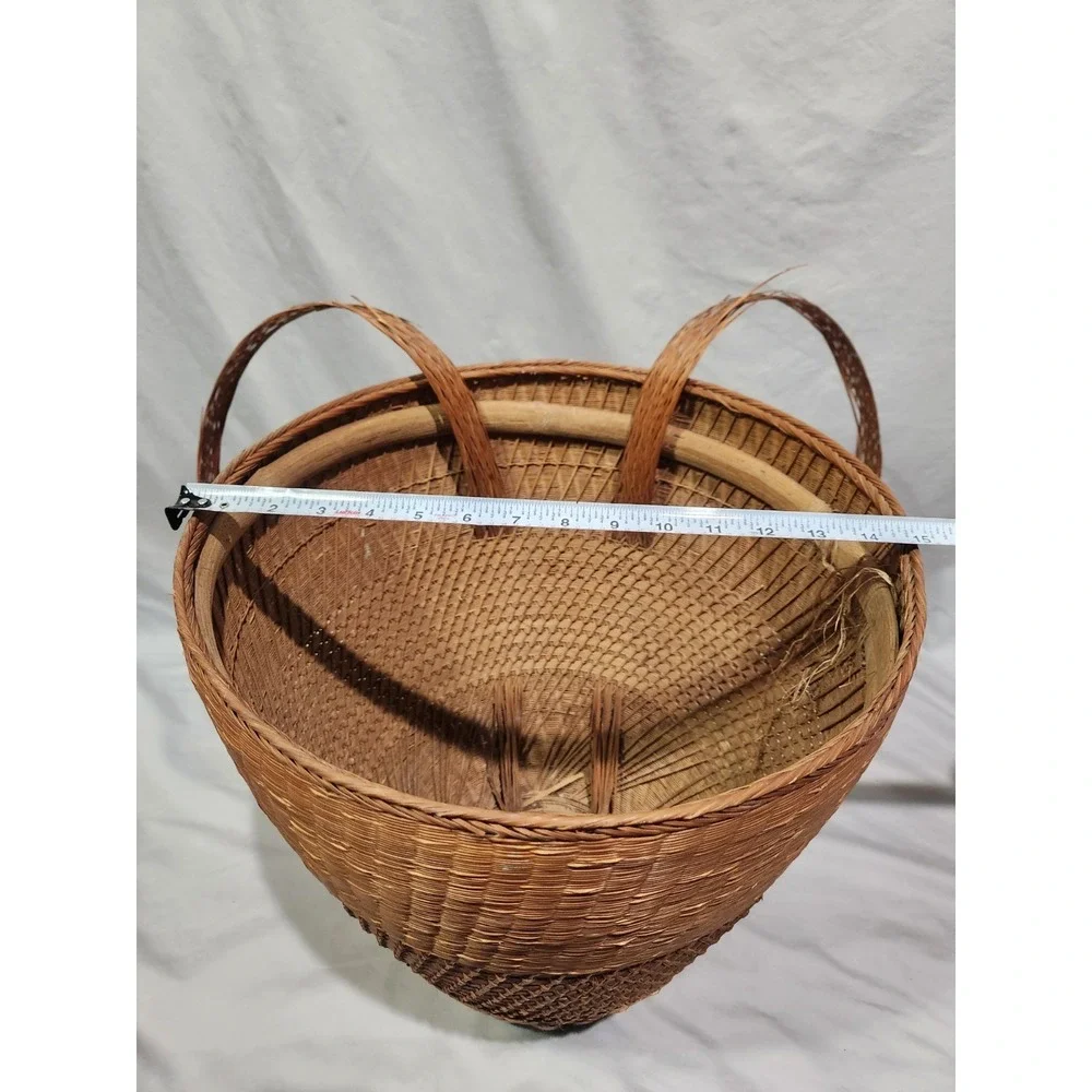 VTG Wicker Backpack Basket Bakul Tambok‎ Asian Farming Harvest Collection